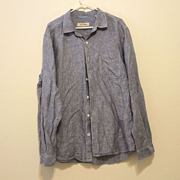 Tommy bahama 100% linen button-down shirt large - Picture 1 of 11